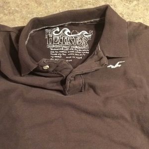 Brown long sleeve Hollister polo